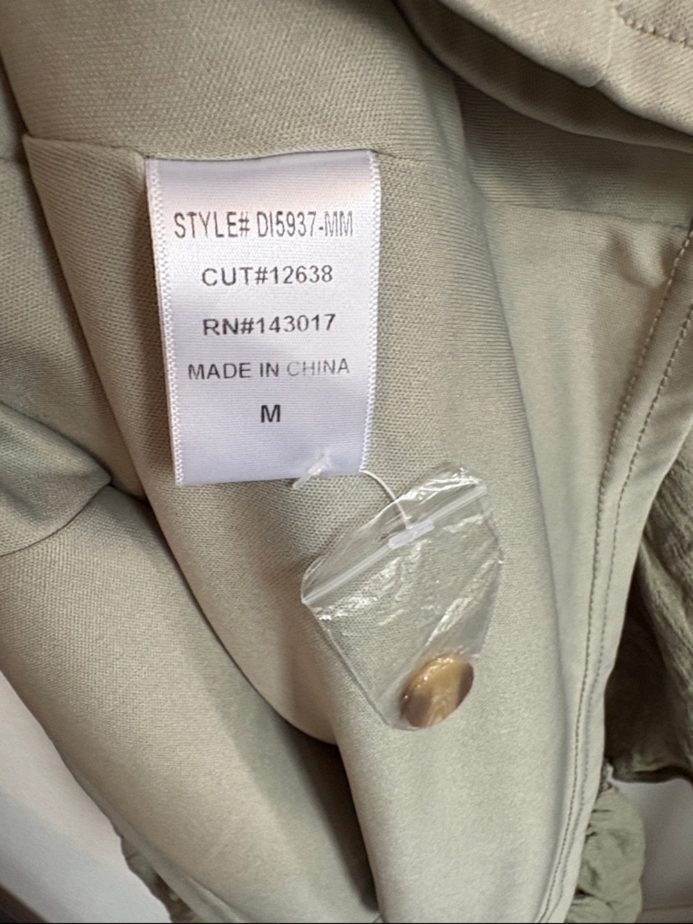 Ces Femme Olive Green boho Midi Dress with Cream Trim - Picture 3 of 9